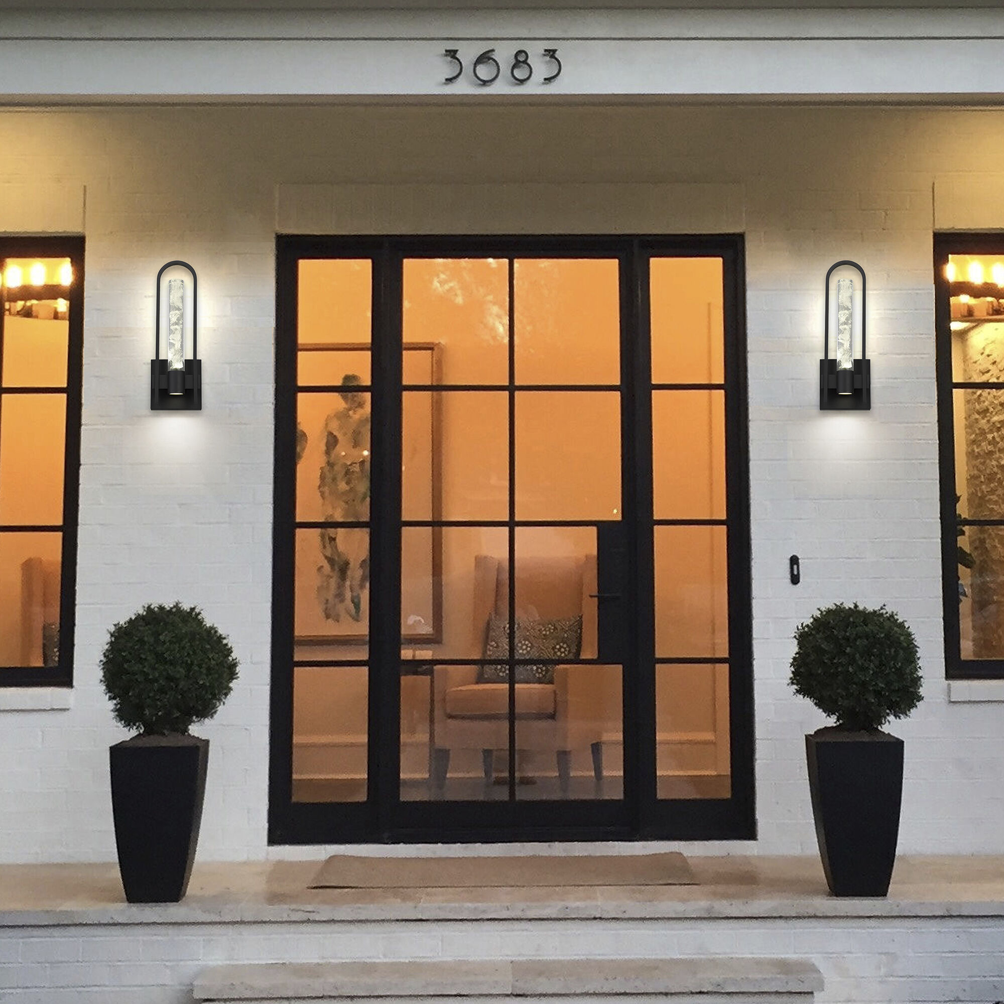 Arch LED 17.75 inch Sand Black Outdoor Wall Sconce